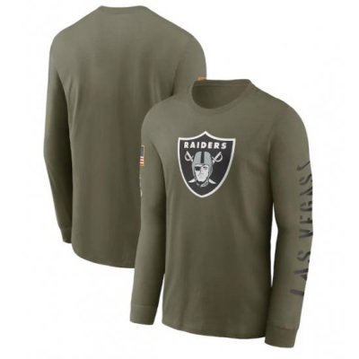 Men Las Vegas Raiders Olive 2022 Salute To Service Long Sleeve T Shirt