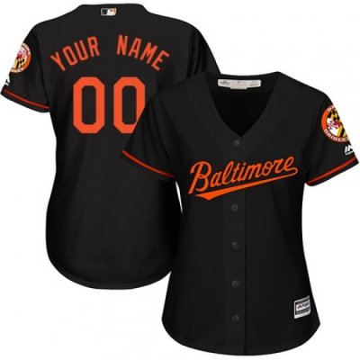 Men Women Youth All Size Baltimore Orioles Majestic Black Home Cool Base Custom Jersey