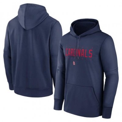 Men St  Louis Cardinals Navy Pregame Performance Pullover Hoodie