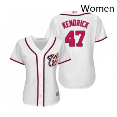 Womens Washington Nationals 47 Howie Kendrick Replica White Home Cool Base Baseball Jersey