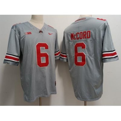 Men Nike Ohio State Buckeyes #6 Kyle McCord Gray College Football Jersey