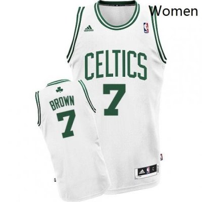 Womens Adidas Boston Celtics 7 Jaylen Brown Swingman White Home NBA Jersey