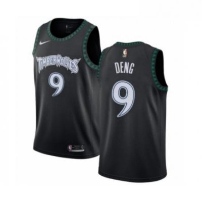 Womens Nike Minnesota Timberwolves 9 Luol Deng Swingman Black Hardwood Classics Jersey