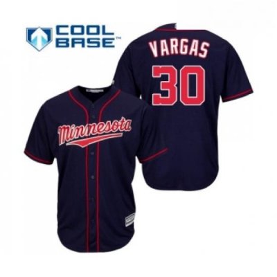 Youth Minnesota Twins 30 Kennys Vargas Replica Navy Blue Alternate Road Cool Base Baseball Jersey