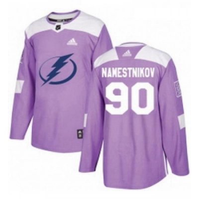 Youth Adidas Tampa Bay Lightning 90 Vladislav Namestnikov Authentic Purple Fights Cancer Practice NHL Jersey