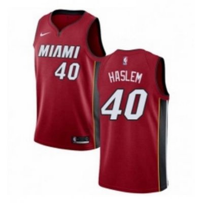 Youth Nike Miami Heat 40 Udonis Haslem Swingman Red NBA Jersey Statement Edition