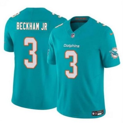 Youth Miami Dolphins 3 Odell Beckham Jr Aqua 2023 F U S E Vapor Limited Stitched Football Jersey