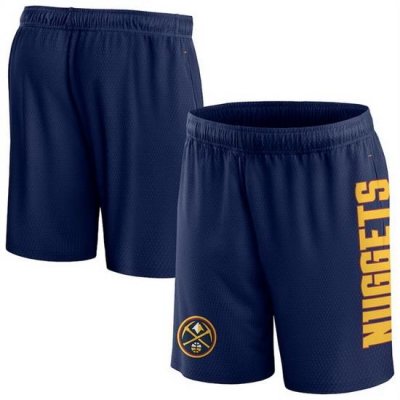 Men Denver Nuggets Navy Post Up Mesh Shorts