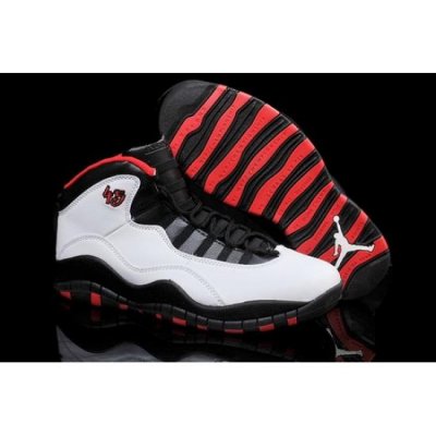 Air Jordan 10 Shoes 2014 Mens Engraved Version White Black Red