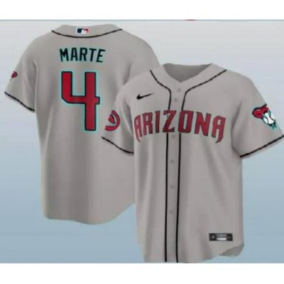 Men Arizona Diamondbacks #4 Ketel Marte 2024 Gray Stitched MLB Jersey