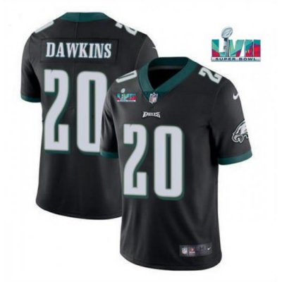 Men Women Youth Toddler Philadelphia Eagles 20 Brian Dawkins Black Super Bowl LVII Patch Vapor Untouchable Limited Stitched Jersey