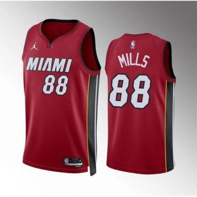 Men Miami Heat 88 Patrick Mills Red Statement Edition Stitched Basketball Jersey