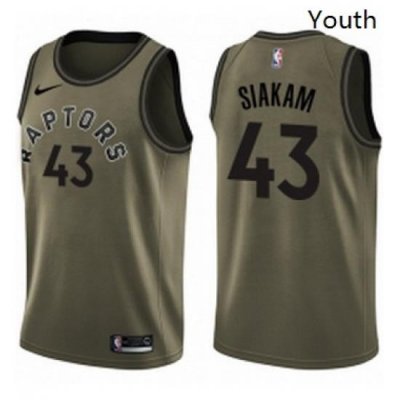 Youth Nike Toronto Raptors 43 Pascal Siakam Swingman Green Salute to Service NBA Jersey