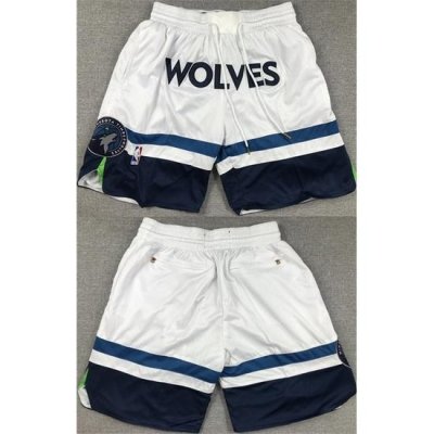 Men Minnesota Timberwolves White Mitchell  26 Ness Shorts