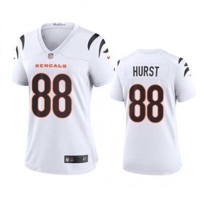 Women Cincinnati Bengals 88 Hayden Hurst White Stitched Game Jersey