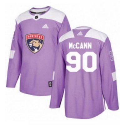 Youth Adidas Florida Panthers 90 Jared McCann Authentic Purple Fights Cancer Practice NHL Jersey