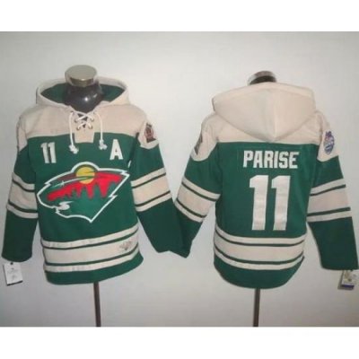 Men Minnesota Wild 11 Zach Parise Green 2016 Stadium Series NHL Hoodie