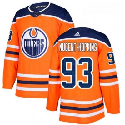 Youth Adidas Edmonton Oilers 93 Ryan Nugent Hopkins Authentic Orange Home NHL Jersey