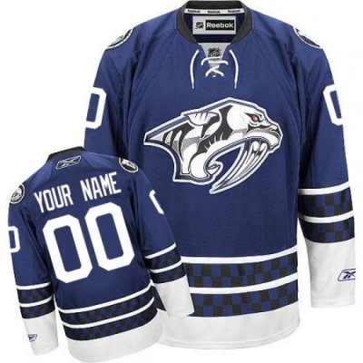 Men Women Youth Toddler Blue Jersey - Customized Reebok Nashville Predators Third